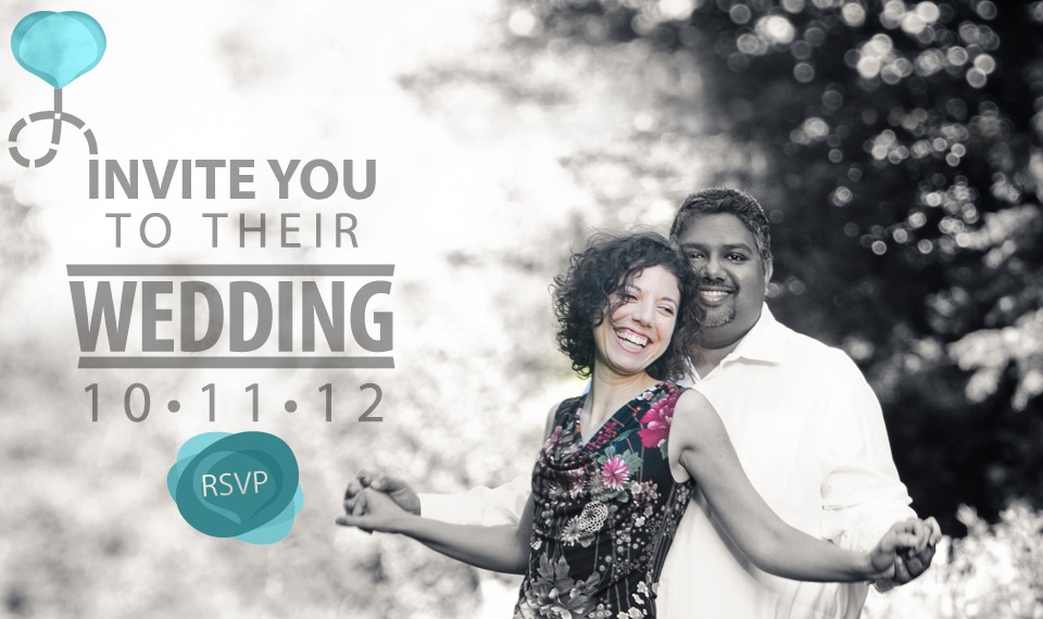 Vick and Jane invite you to their wedding, 10•11•12. RSVP